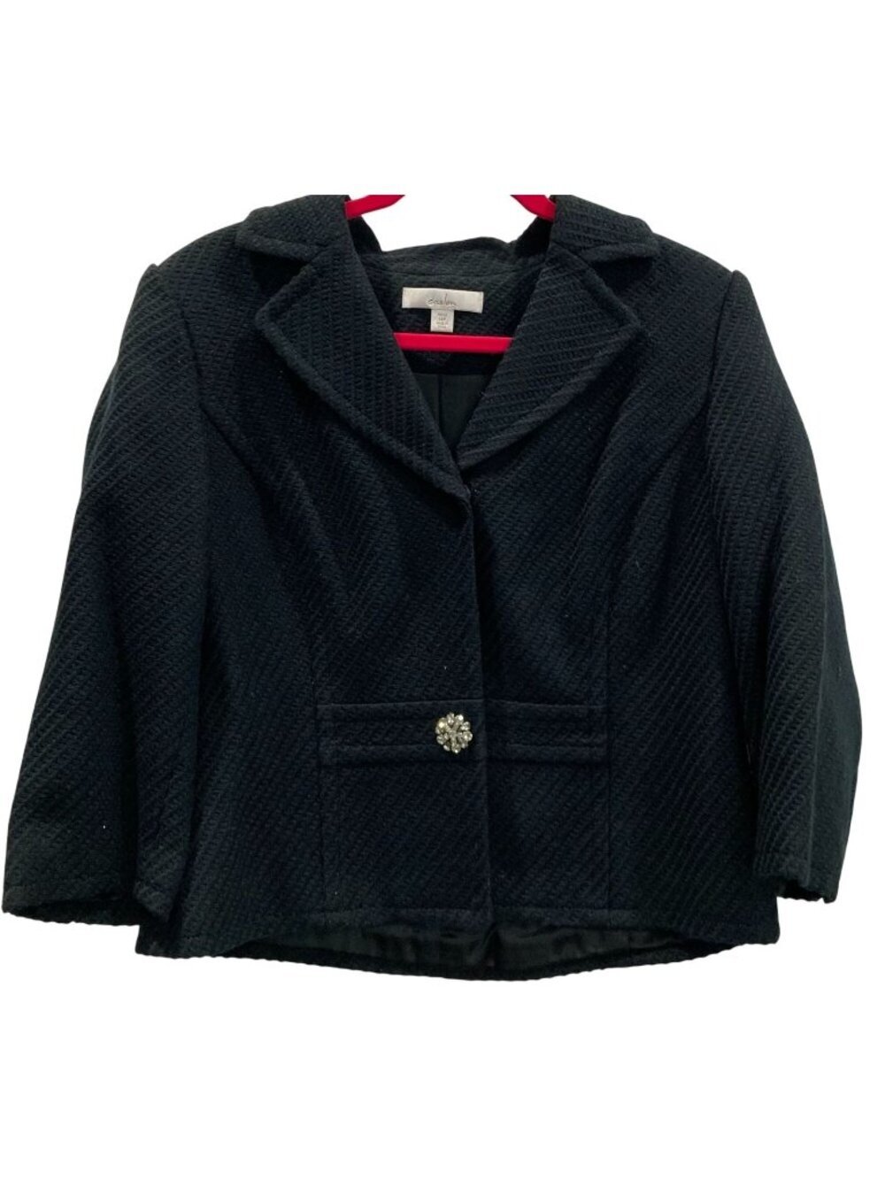 Caslon Textured Blazer 14P Black Whimsygoth Minimalist Dressy Evening Office